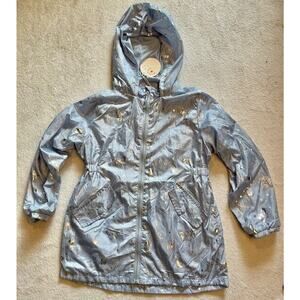 Emma & Elsa Lightweight Hoodie Jacket Blue Girls Size 14 Large NEW